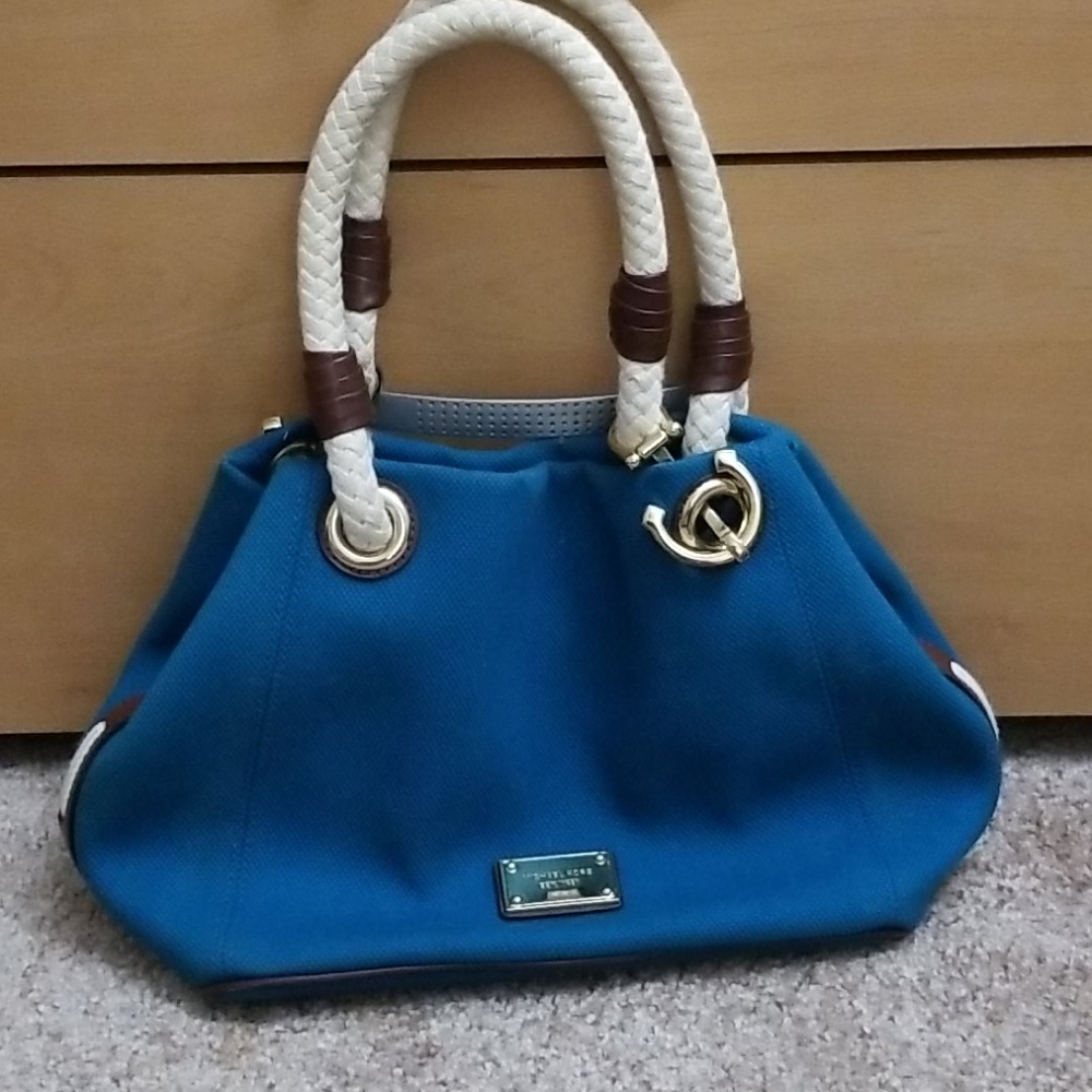 Michael Kors dark turquoise Satchel with Gold Accents -